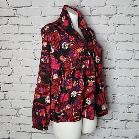 VTG 90s Koret Sport Abstract Funky Windbreaker, sz Medium - Picture 2 of 6